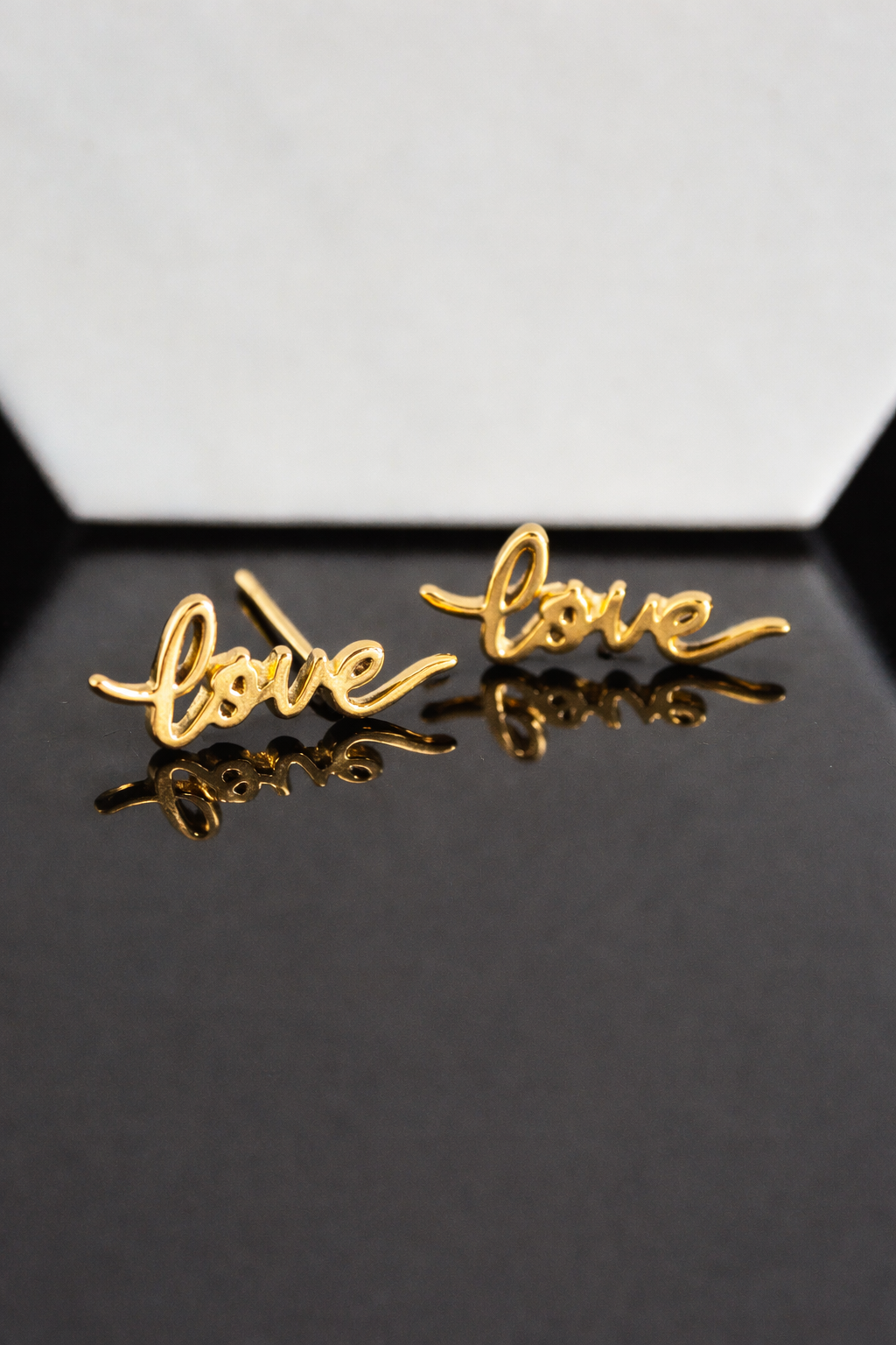Delicate Love Script Studs