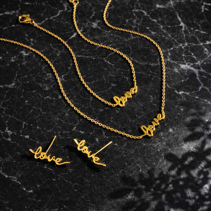 Delicate Love Script Studs