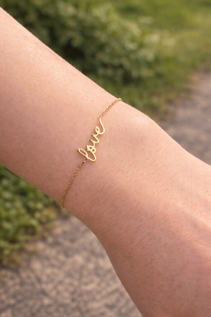 Delicate Love Script Bracelet