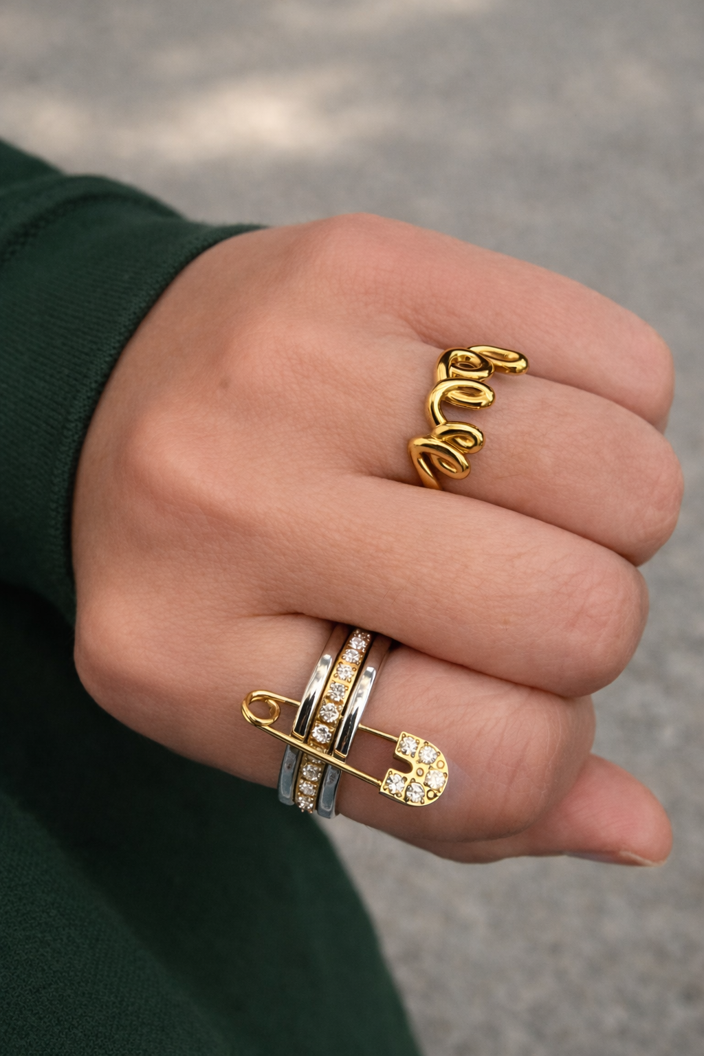 Love Script Adjustable Ring