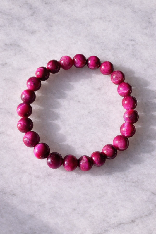 Red Rose Tigers Eye Bracelet