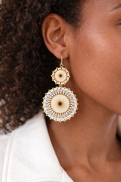Sierra Seed Bead Earrings in White