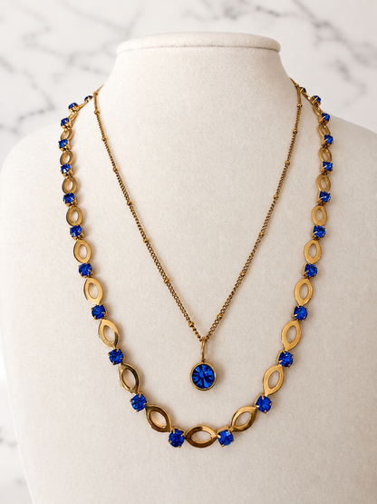 Styled image with Classic Birthstone Necklace and Poolside Luxe Necklace