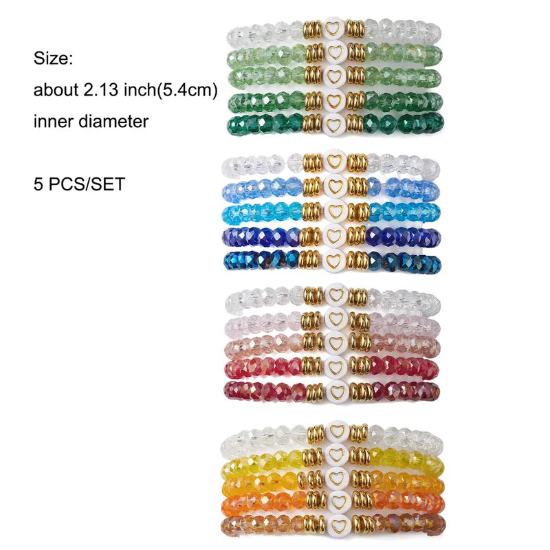 Glass Heart Bracelet Set (Pre-Order)