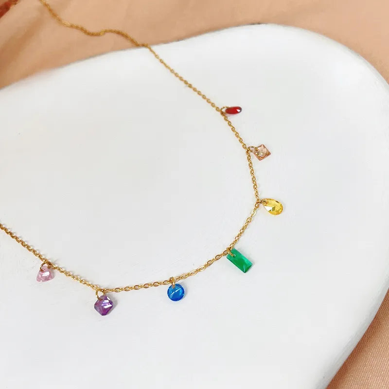 Rainbow Glass Bead Necklace (Pre-Order)