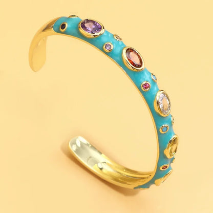 Tasha Bejeweled Enamel Cuff (Pre-Order)