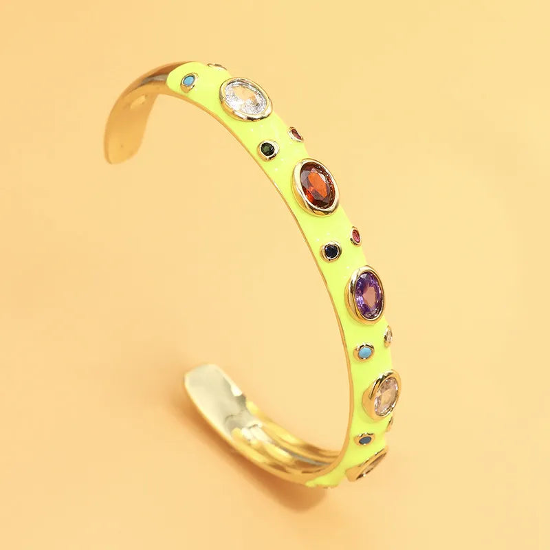 Tasha Bejeweled Enamel Cuff (Pre-Order)