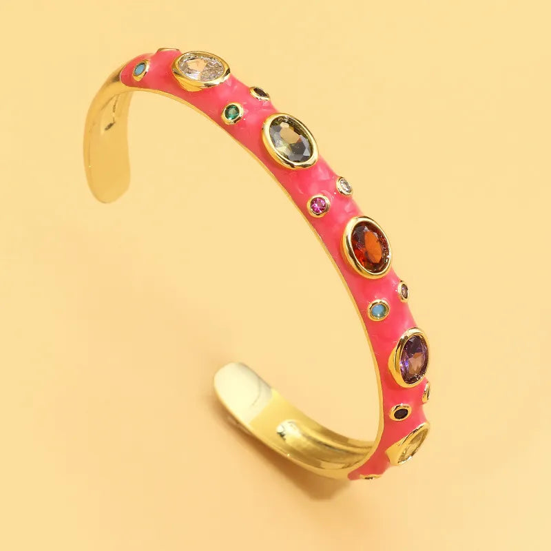 Tasha Bejeweled Enamel Cuff (Pre-Order)