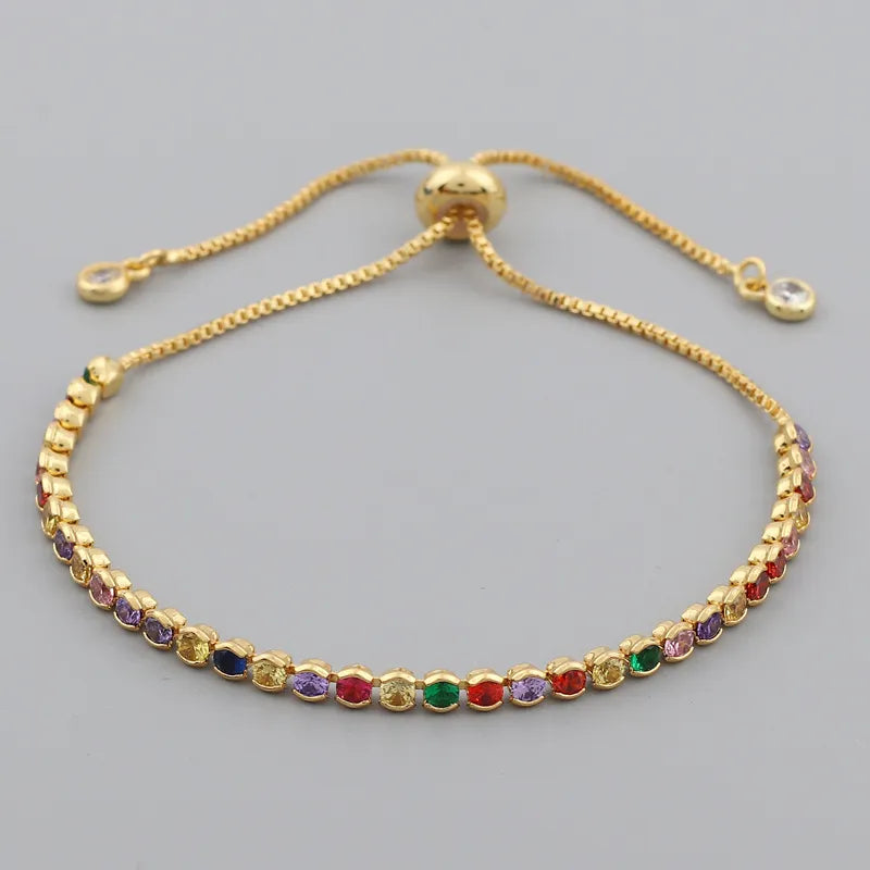 Francesca Bezel Set Adjustable Tennis Bracelet