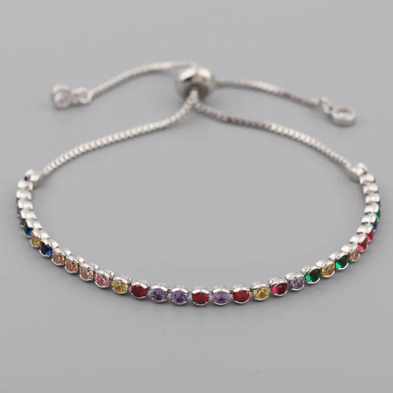 Francesca Bezel Set Adjustable Tennis Bracelet