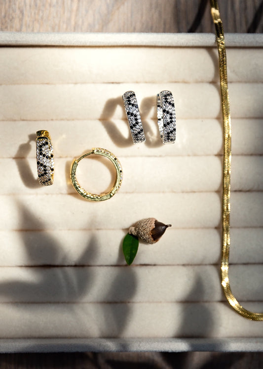 Animal Print Pavé Hoops
