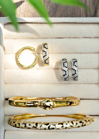 Animal Print Pavé Hoops