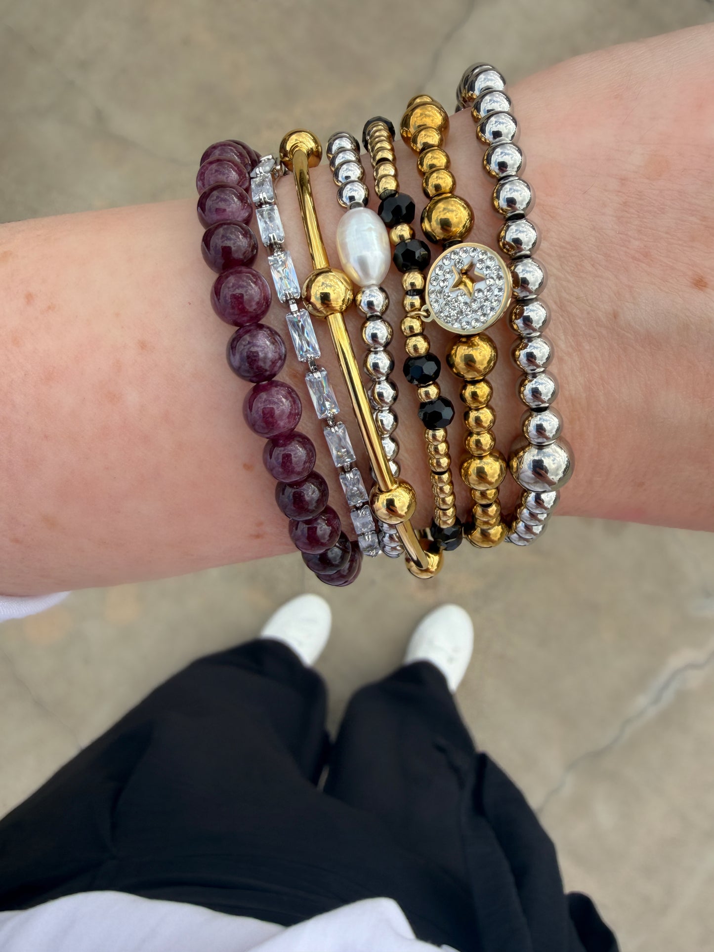 Garnet Beaded Bracelet