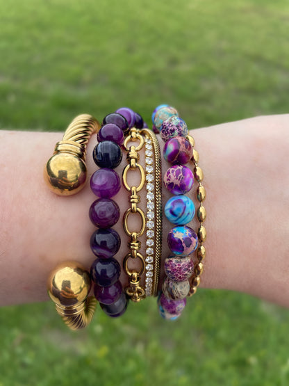 Purple Hemp Stone Bracelet (Pre-Order)