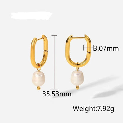 Kimmie Pearl Hoop Earrings