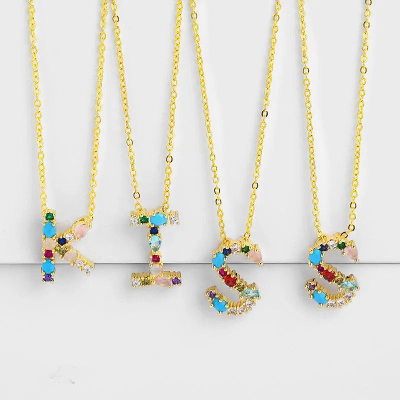 Tasha Colorful Initial Necklace (Pre-Order)