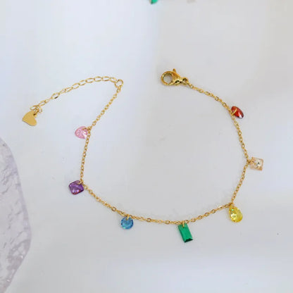 Rainbow Glass Bead Bracelet (Pre-Order)