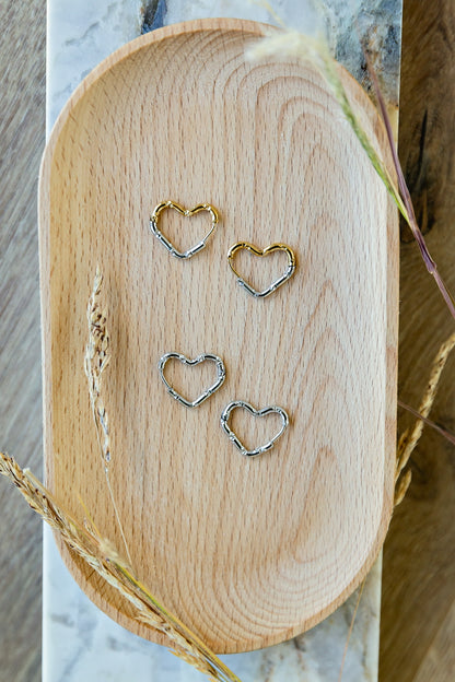 Bamboo Heart Hoops
