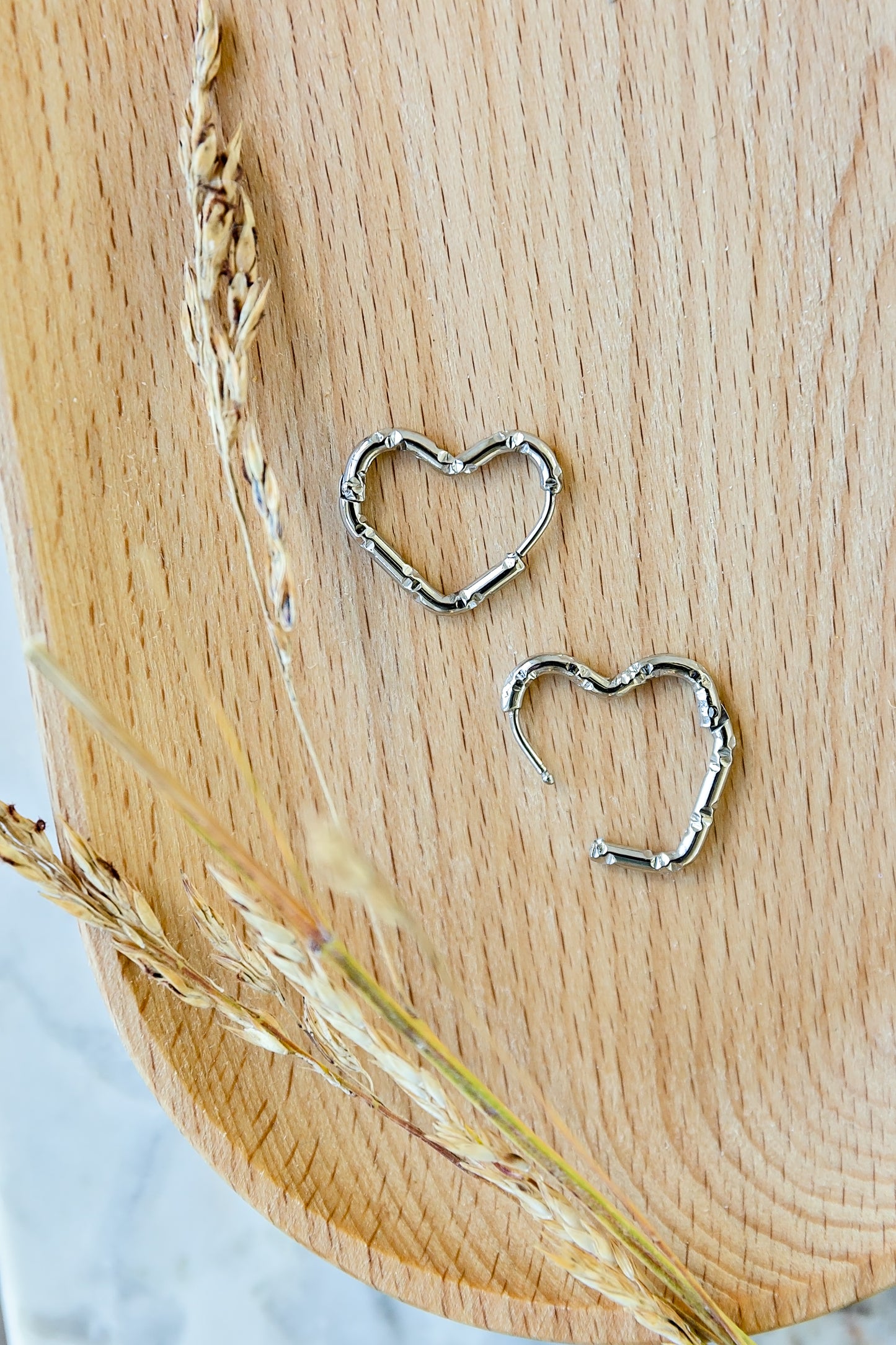 Bamboo Heart Hoops