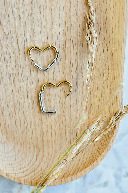 Bamboo Heart Hoops