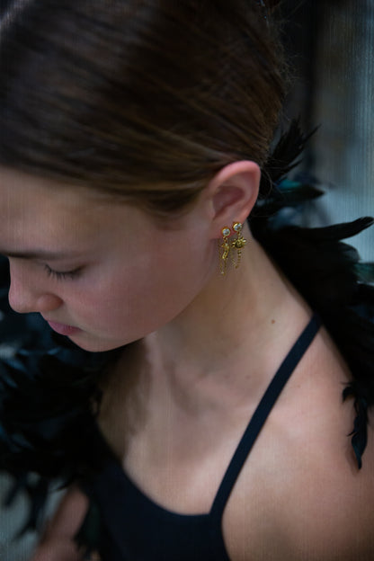 Sun & Moon Chain Earrings
