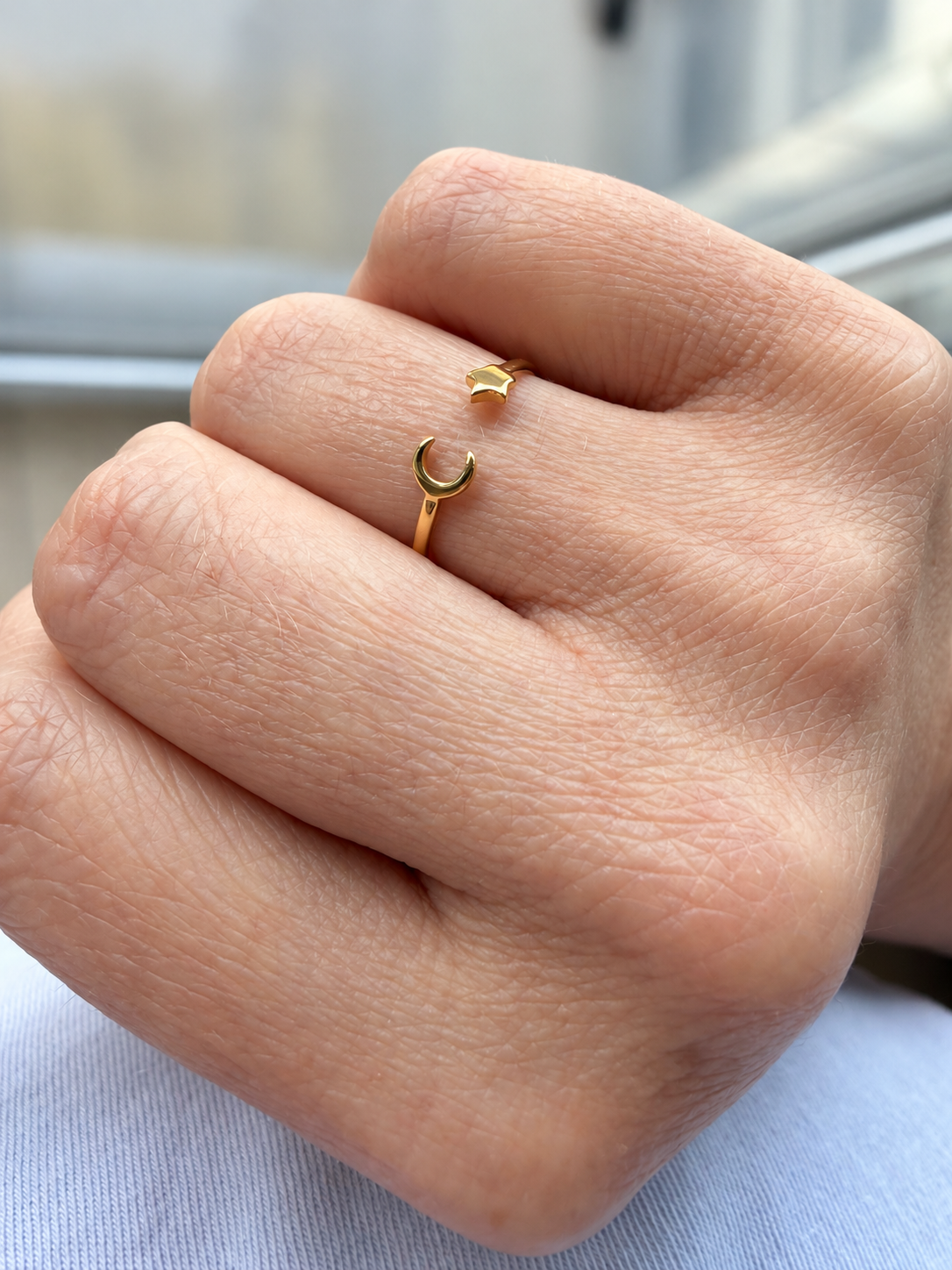 Moon & Star Micro Ring