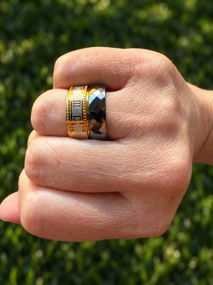Beveled Ceramic Unisex Ring | Pre-Order