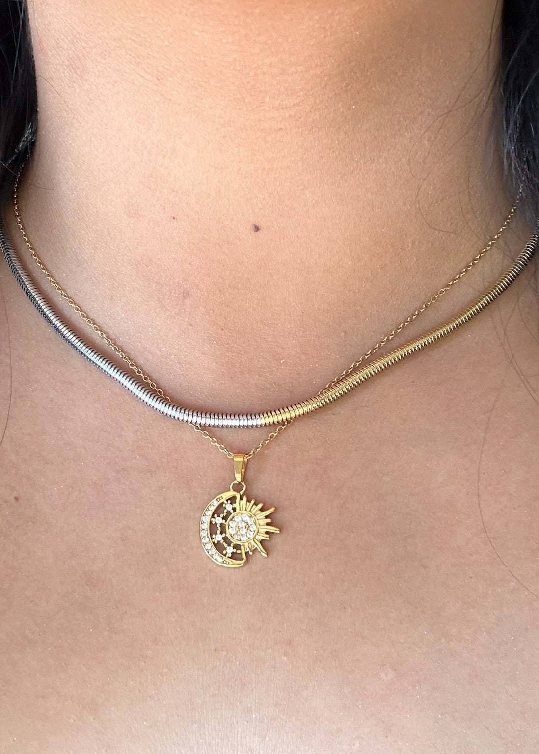 Mixed Metal Snake Chain Necklace