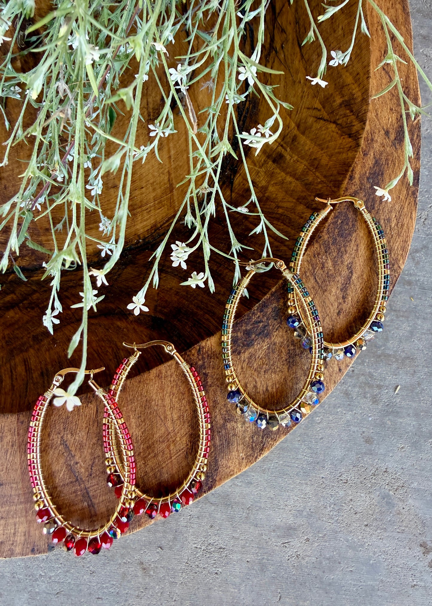 Noemi Beaded Hoops