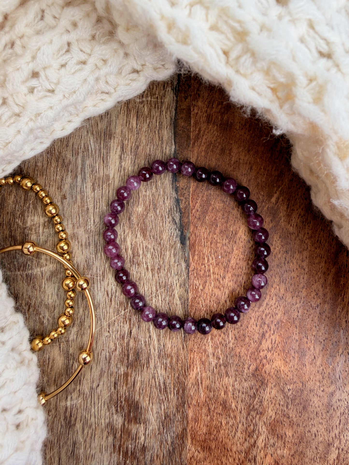 Garnet Beaded Bracelet
