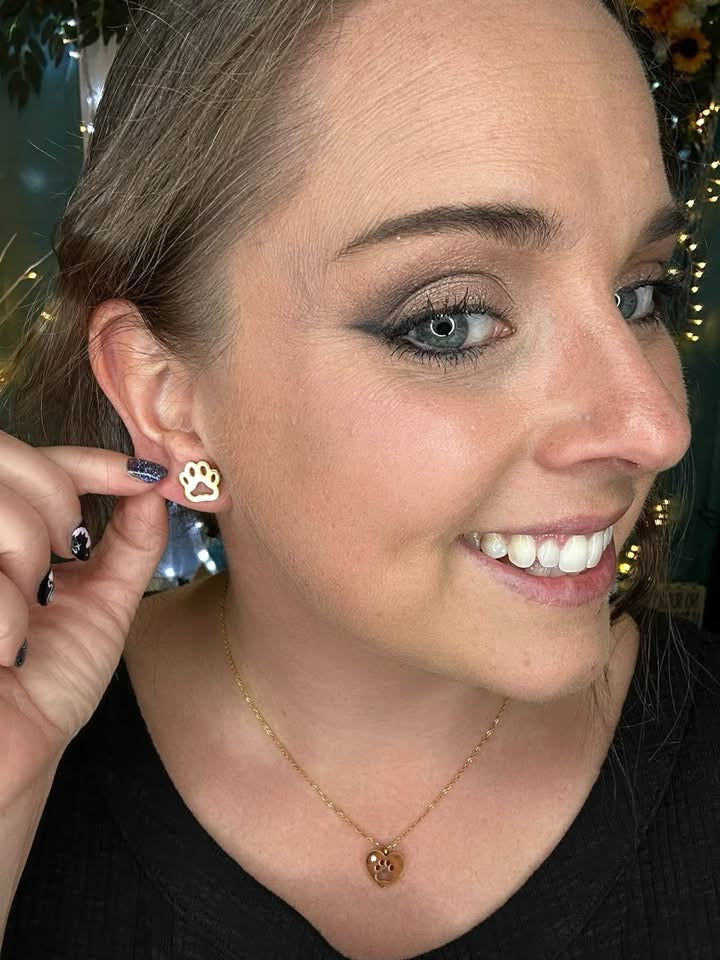 Paw Print Studs