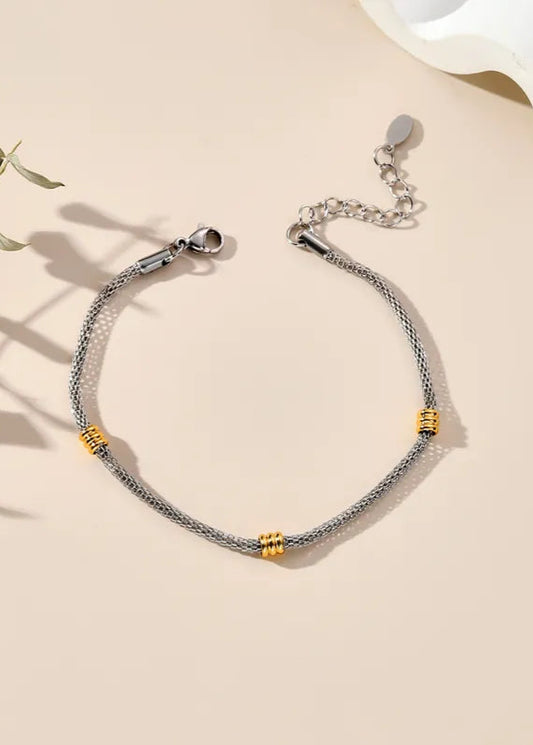 Mixed Metal Mesh Bracelet