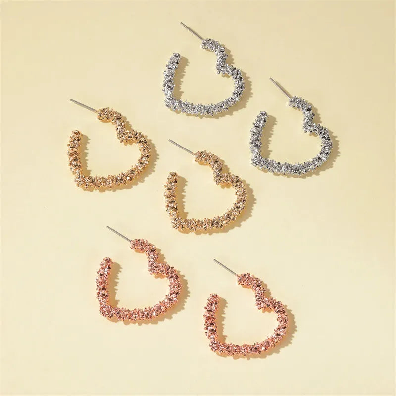 Torri Textured Heart Hoops [LAST CHANCE]