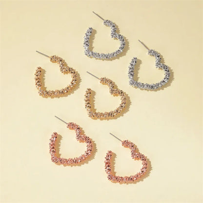 Torri Textured Heart Hoops