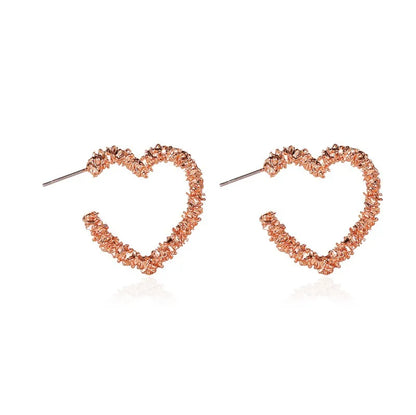 Torri Textured Heart Hoops