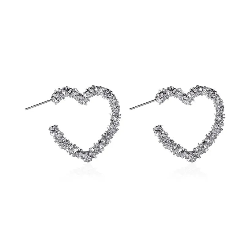 Torri Textured Heart Hoops [LAST CHANCE]