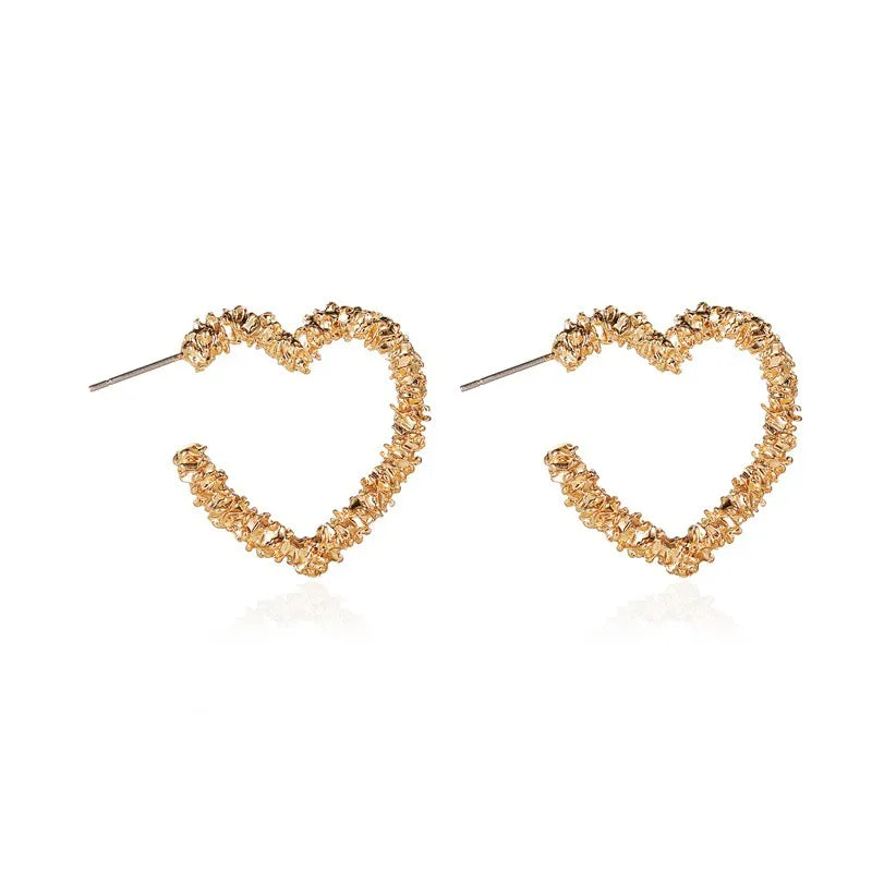 Torri Textured Heart Hoops [LAST CHANCE]