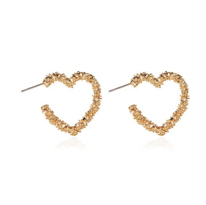 Torri Textured Heart Hoops