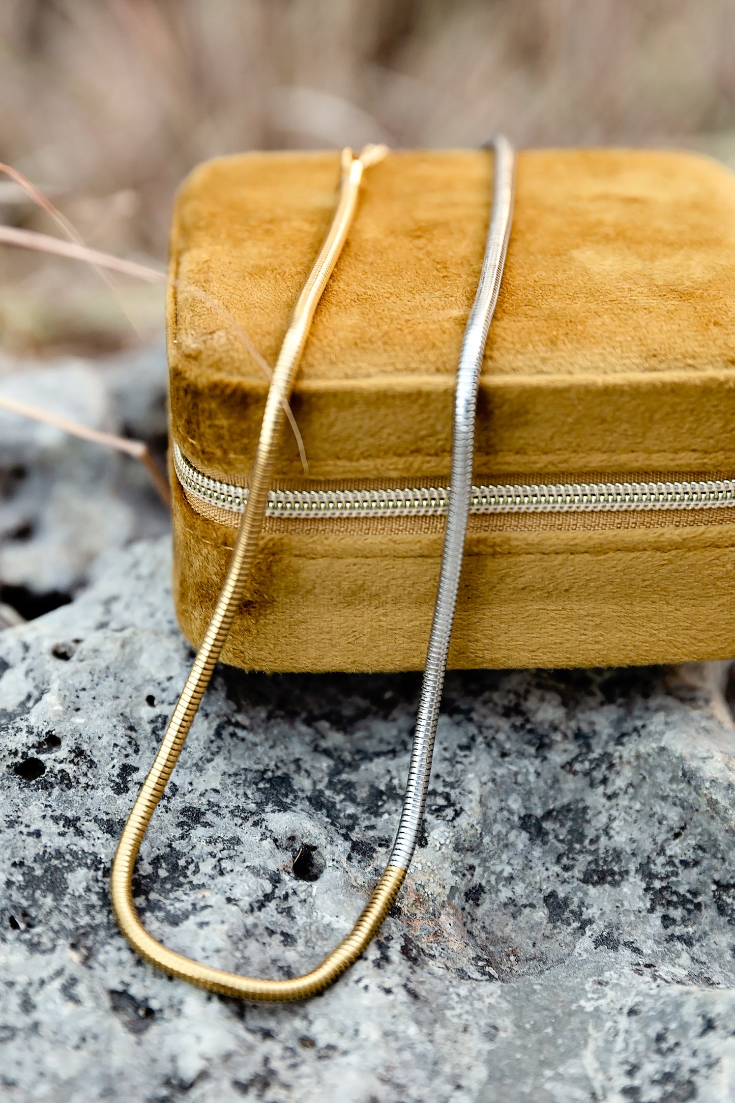 Mixed Metal Snake Chain Necklace