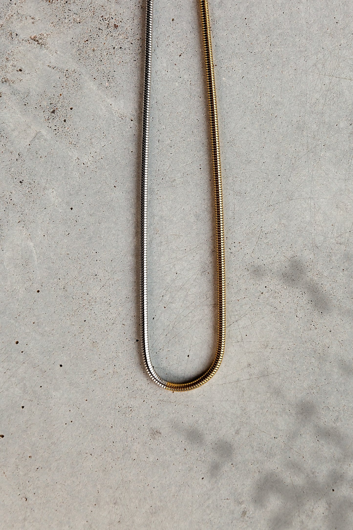 Mixed Metal Snake Chain Necklace