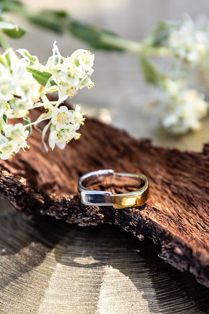 Roux Stacking Ring from the LUNA chapter of the Alchemy Collection by VEITA Jewelry, featuring a high-polished 18kt gold plated finish.