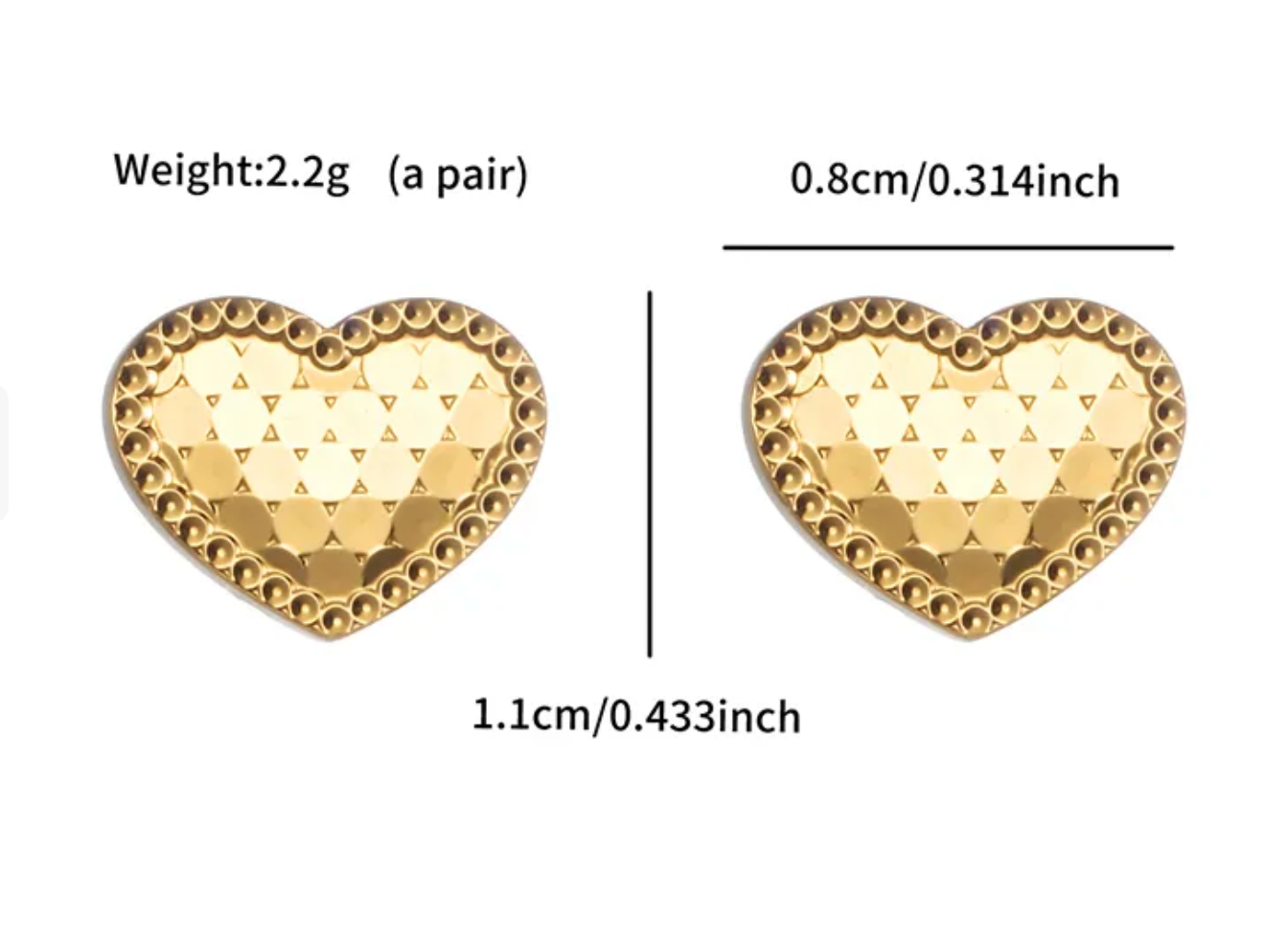 Sequin Heart Studs | Pre-Order