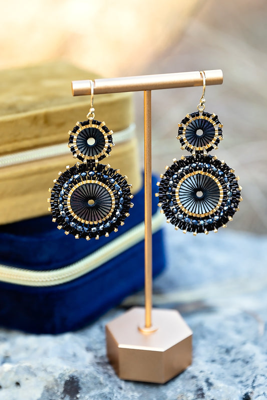 Sierra Seed Bead Earrings in Black