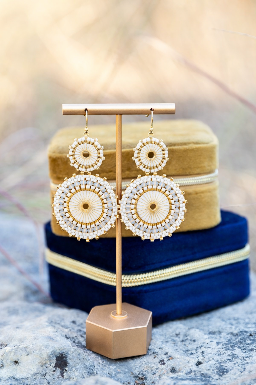 Sierra Seed Bead Earrings in White