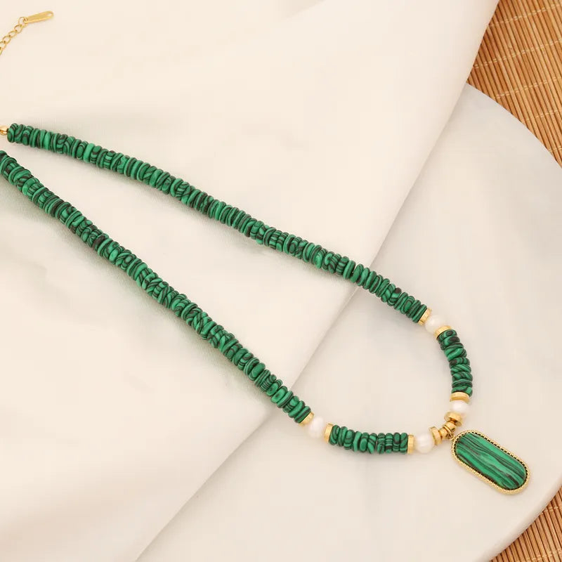 Malachite Beaded Necklace [LAST ONE]