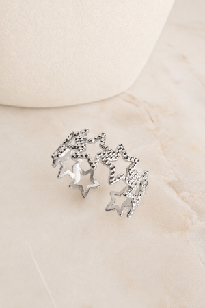 Textured Star Adjustable Ring