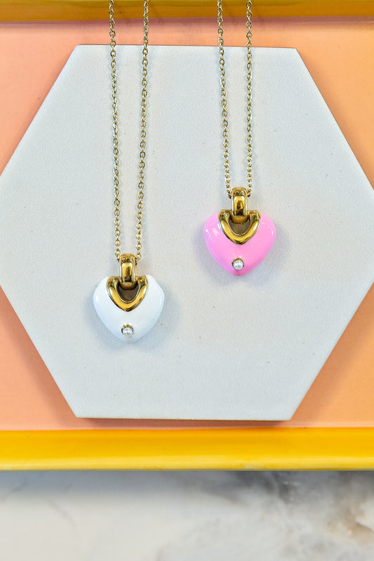 Ingrid Enamel Heart Necklace | Pre-Order