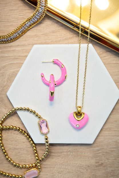 Ingrid Enamel Heart Necklace | Pre-Order
