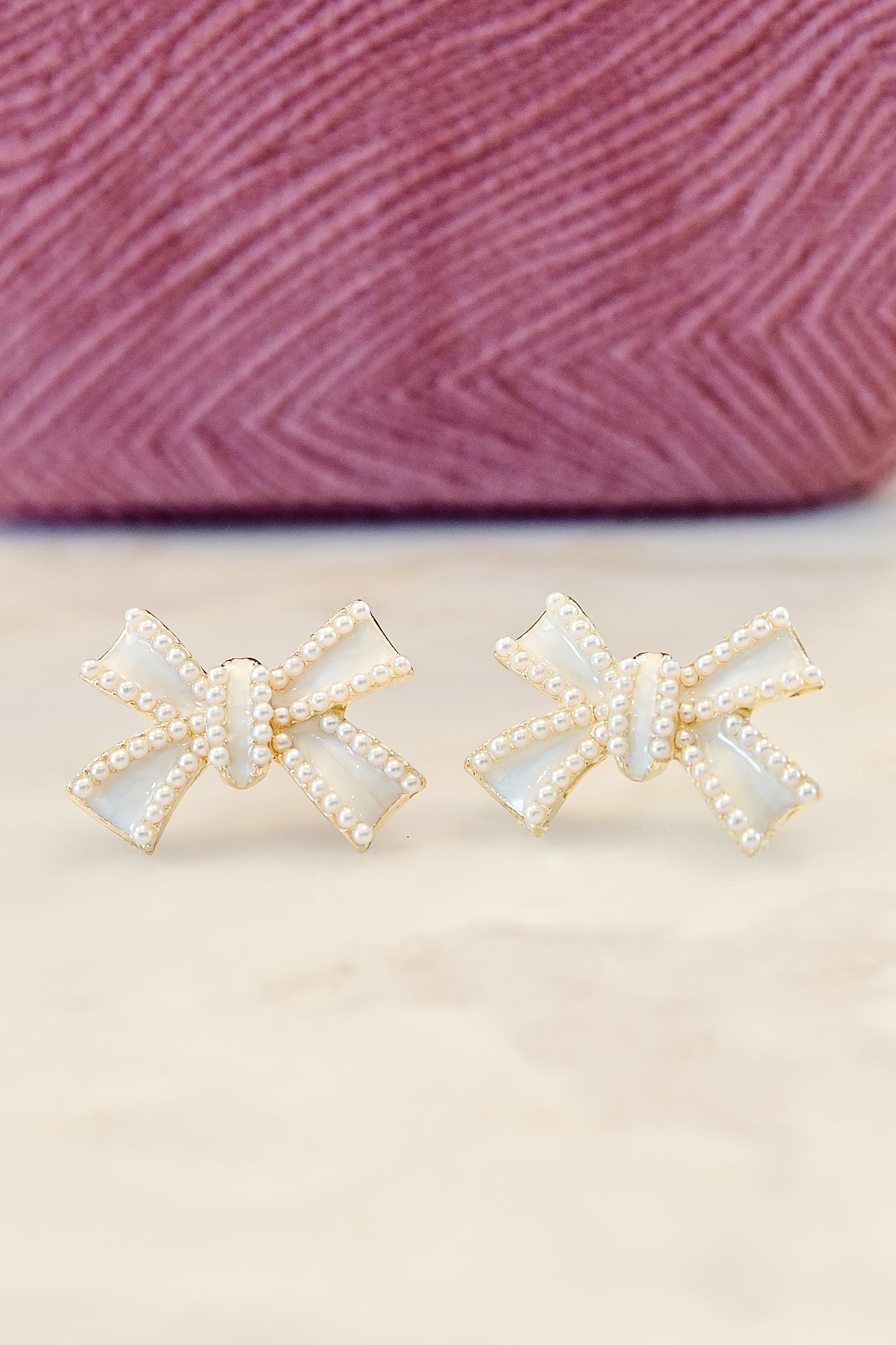 Pearlescent Bow Statement Studs  | Final Sale