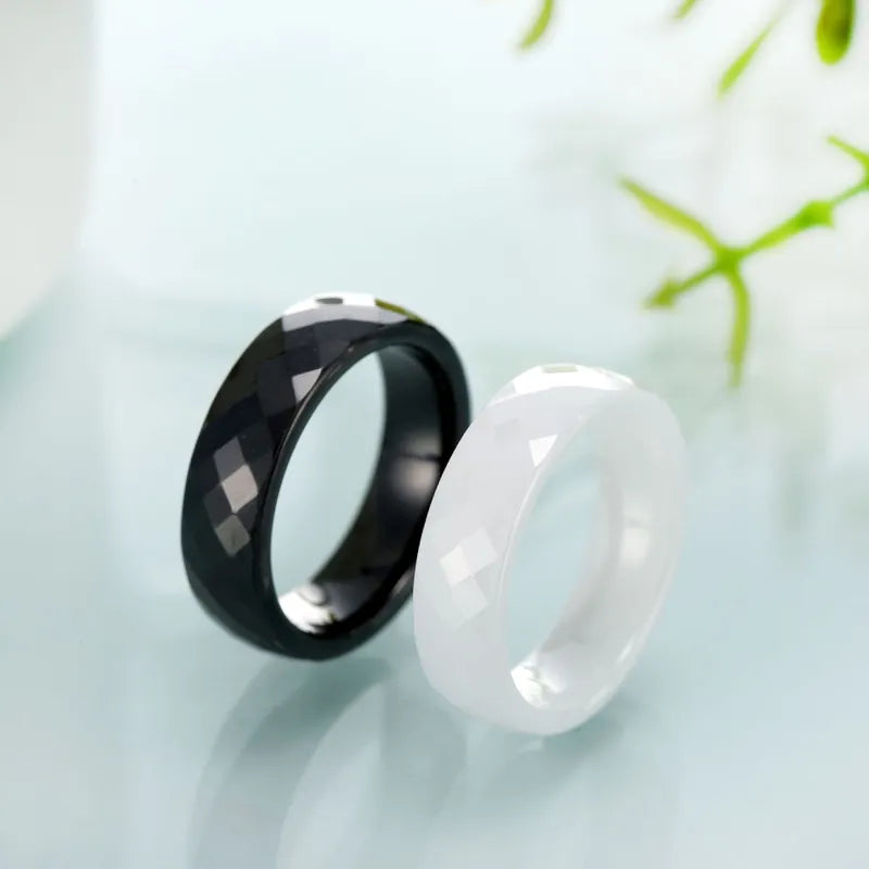 Beveled Ceramic Unisex Ring (Pre-Order)